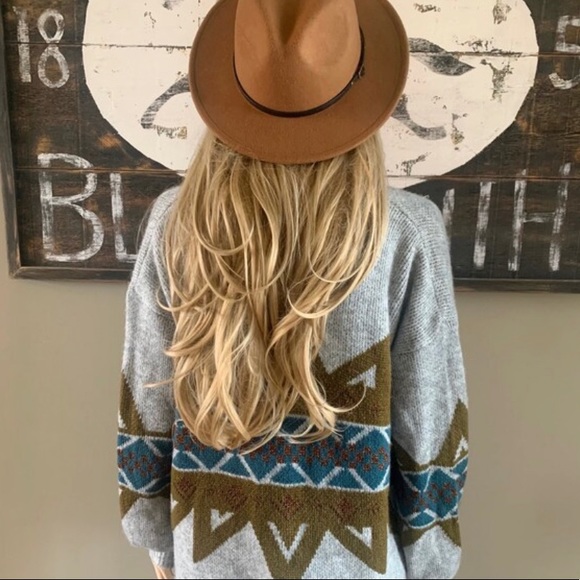 Shop_Fig Sweaters - New Cozy Native Tribal Print Boho Western Long Blanket Cardigan Sweater